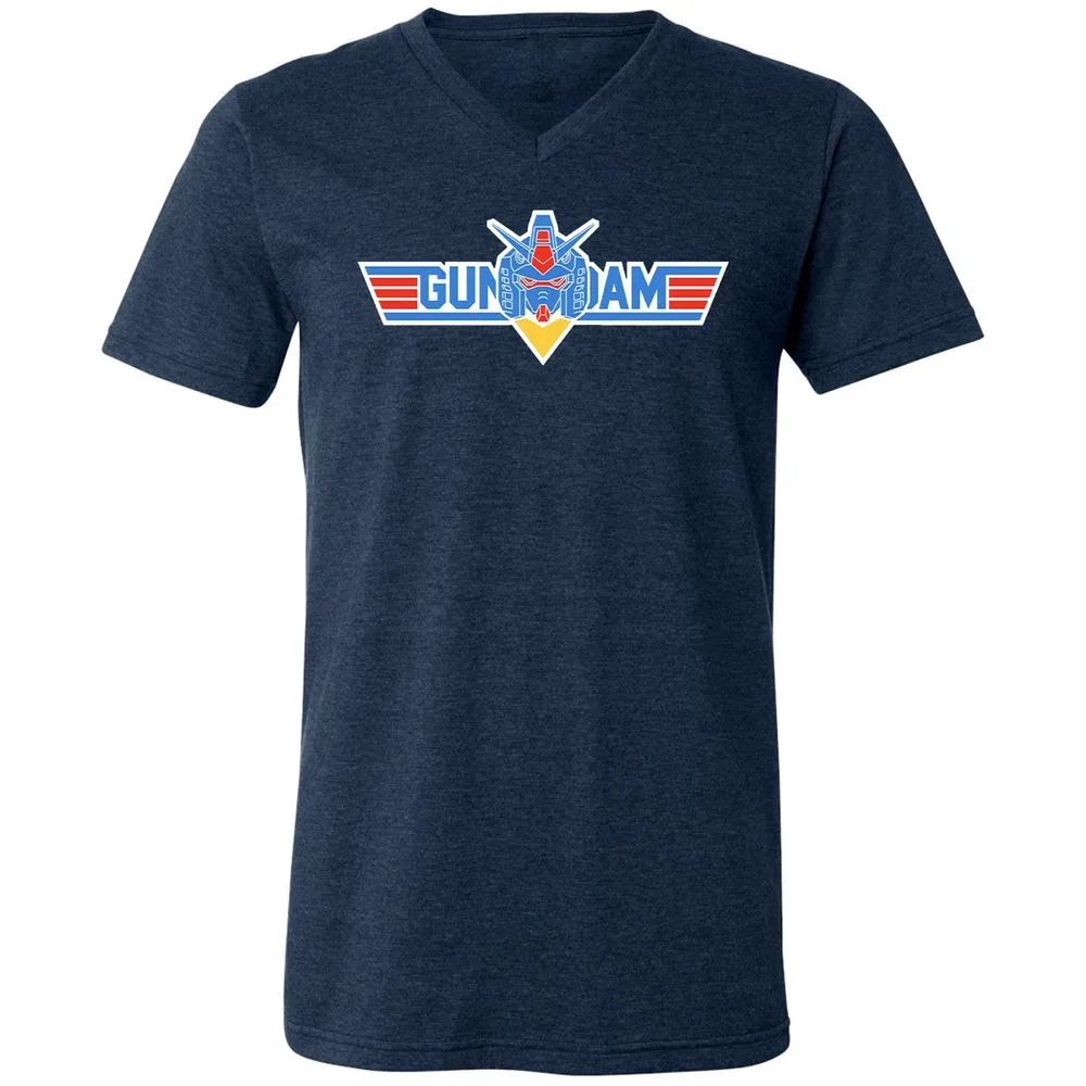 Unisex V-Neck T-Shirt - GL2LNRG3 - Heather Navy - 15