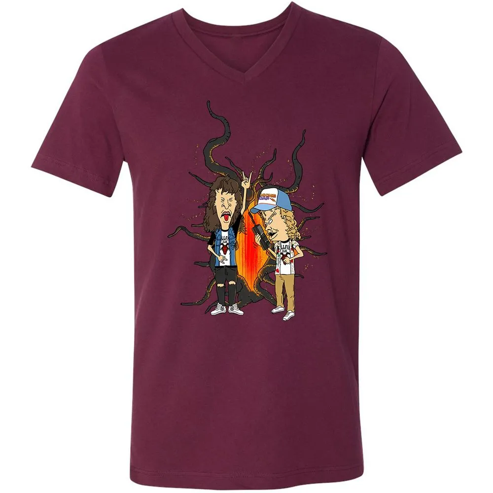 Unisex V-Neck T-Shirt - 32M4K5WB - Maroon - 6