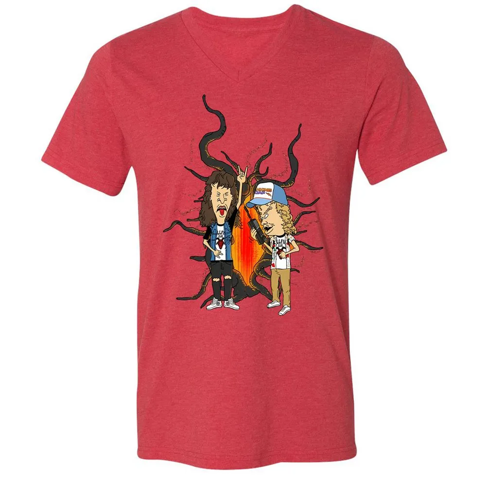 Unisex V-Neck T-Shirt - 32M4K5WB - Heather Red - 16