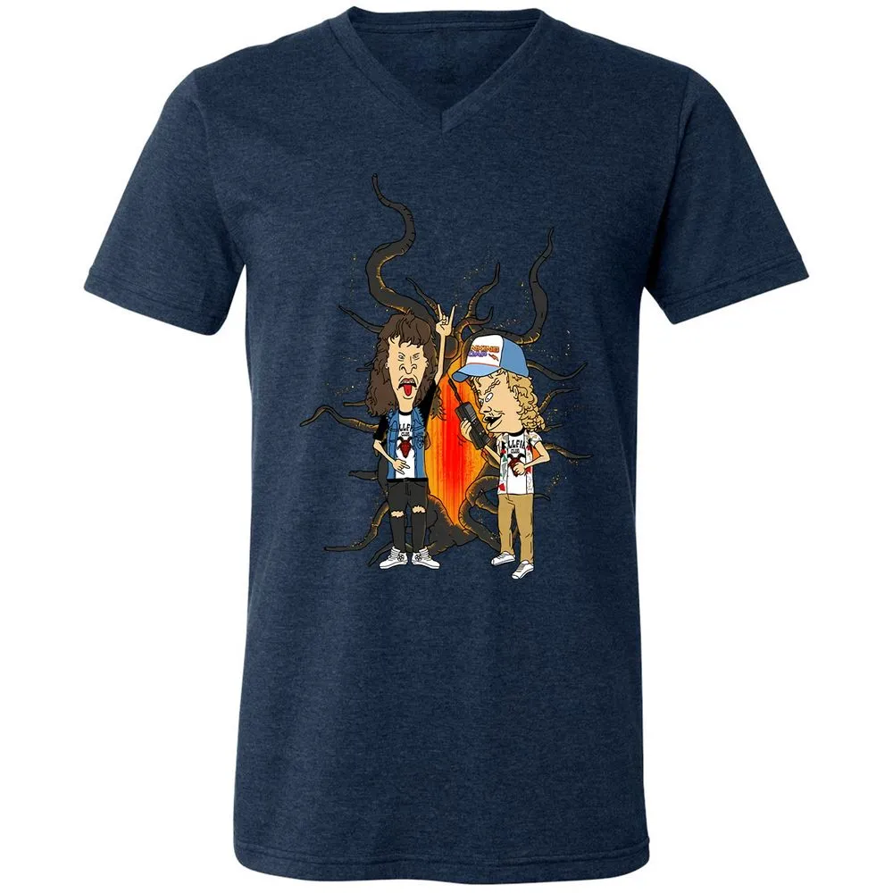 Unisex V-Neck T-Shirt - 32M4K5WB - Heather Navy - 15