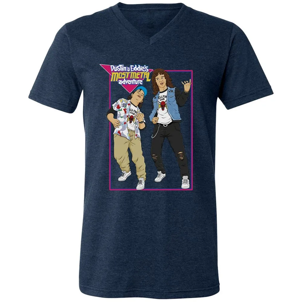 Unisex V-Neck T-Shirt - MZPU5BMX - Heather Navy - 15