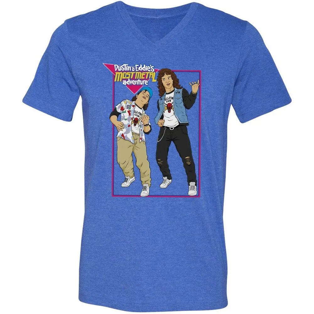 Unisex V-Neck T-Shirt - MZPU5BMX - Heather True Royal - 14