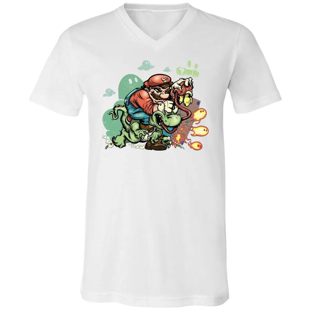 Unisex V-Neck T-Shirt - YWADZVZE - White - 5