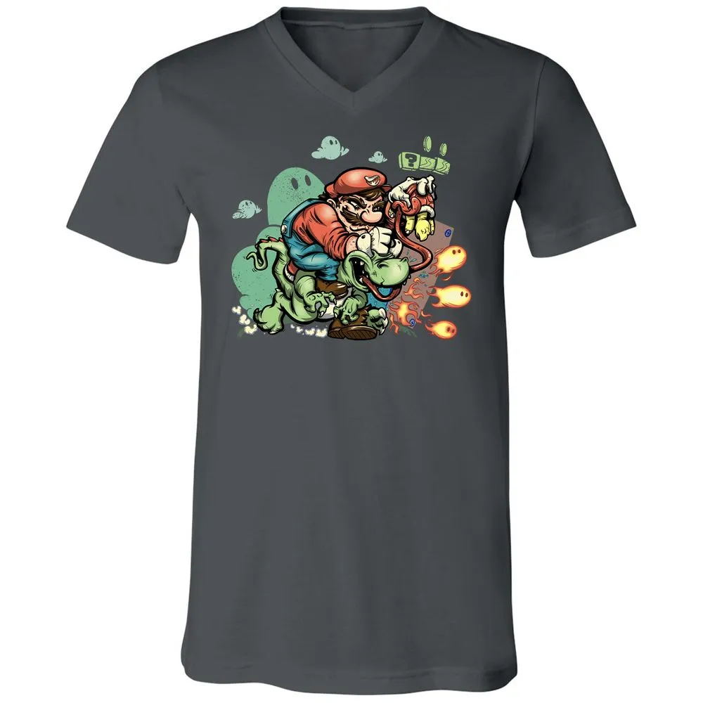 Unisex V-Neck T-Shirt - YWADZVZE - Asphalt - 12