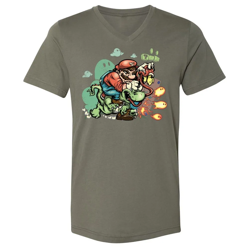 Unisex V-Neck T-Shirt - YWADZVZE - Military Green - 10