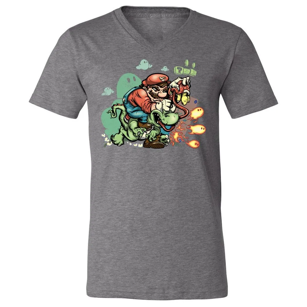 Unisex V-Neck T-Shirt - YWADZVZE - Deep Heather - 13