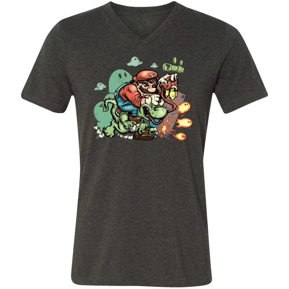 Unisex V-Neck T-Shirt - YWADZVZE - Dark Grey Heather - 8