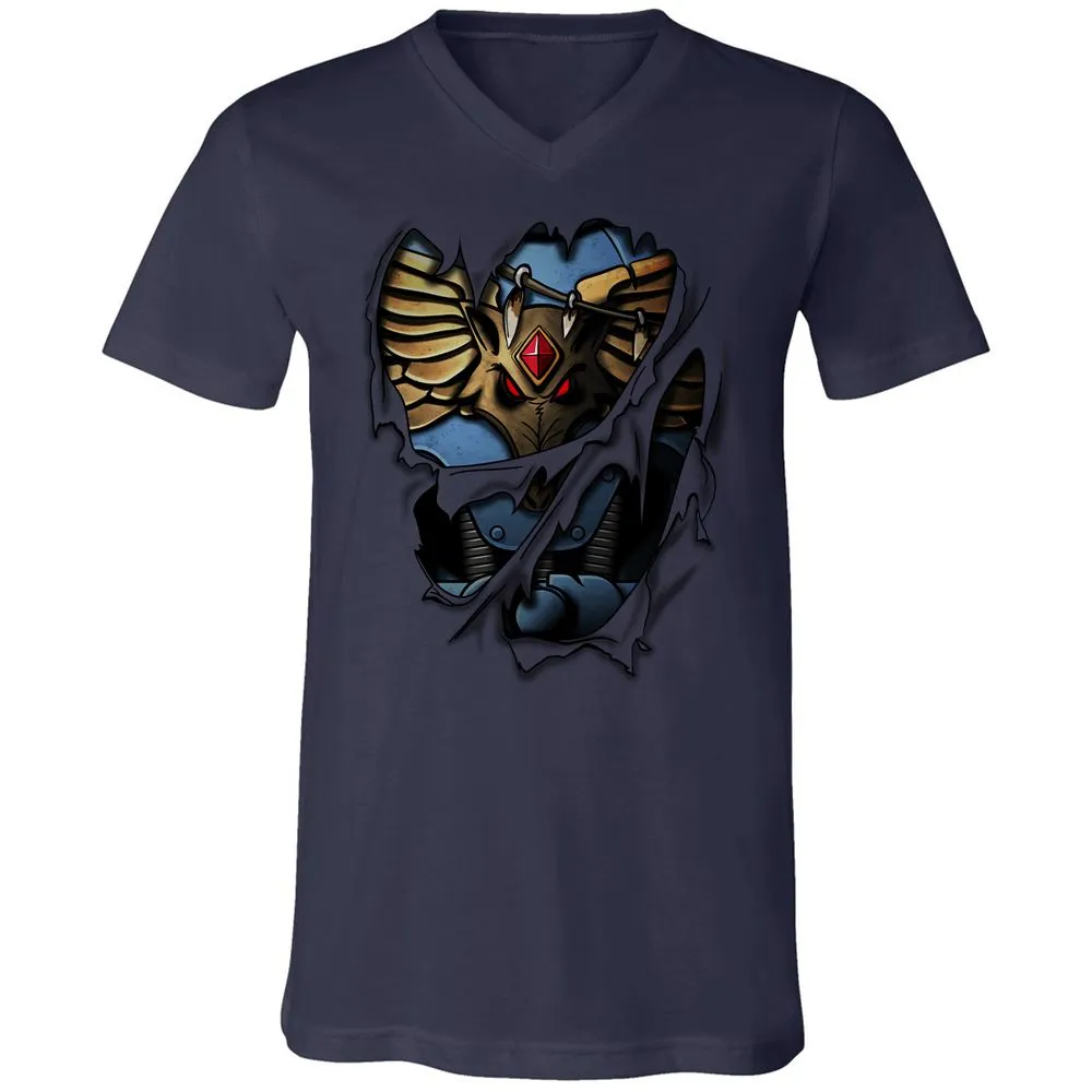 Unisex V-Neck T-Shirt - 1D56HJA3 - Navy - 2