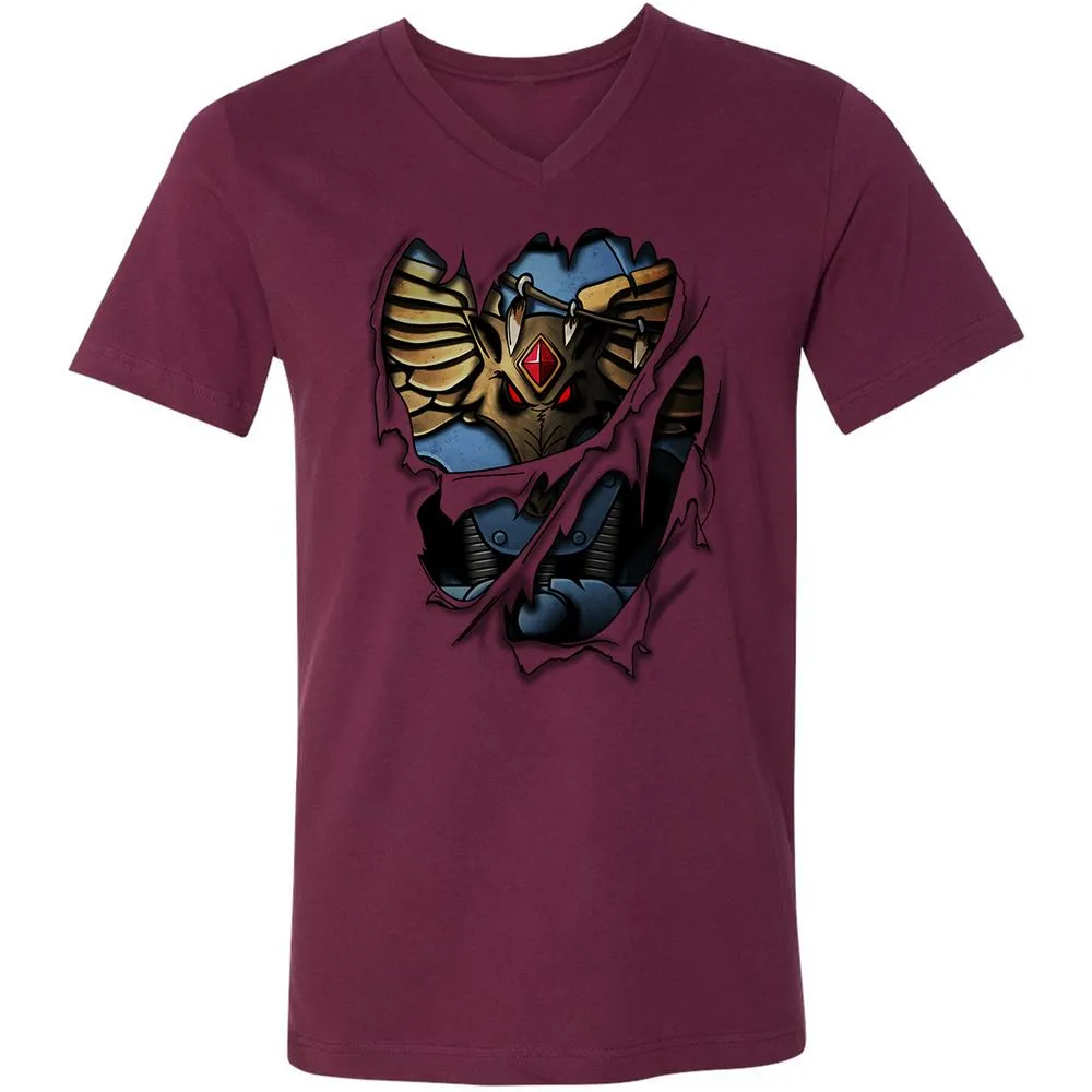 Unisex V-Neck T-Shirt - 1D56HJA3 - Maroon - 6
