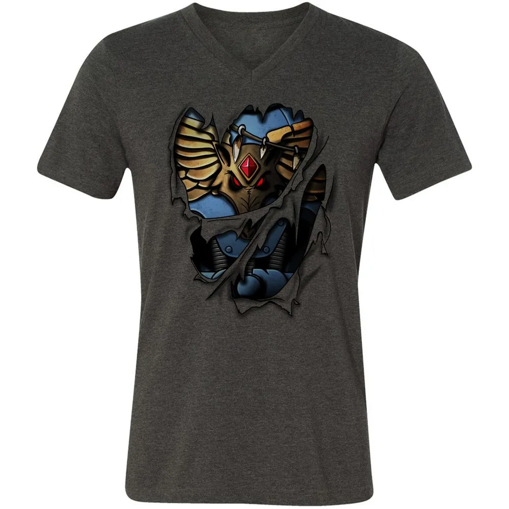 Unisex V-Neck T-Shirt - 1D56HJA3 - Dark Grey Heather - 8