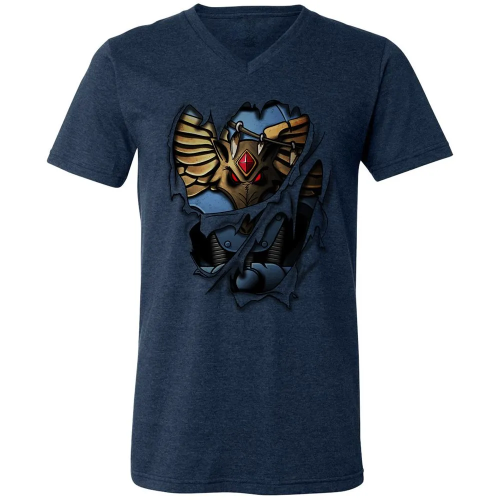 Unisex V-Neck T-Shirt - 1D56HJA3 - Heather Navy - 15
