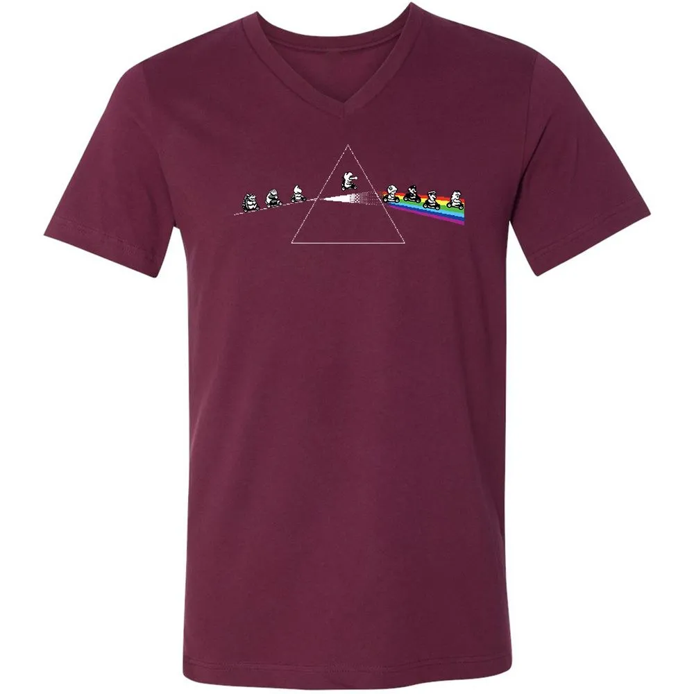 Unisex V-Neck T-Shirt - 6E3X2CED - Maroon - 6