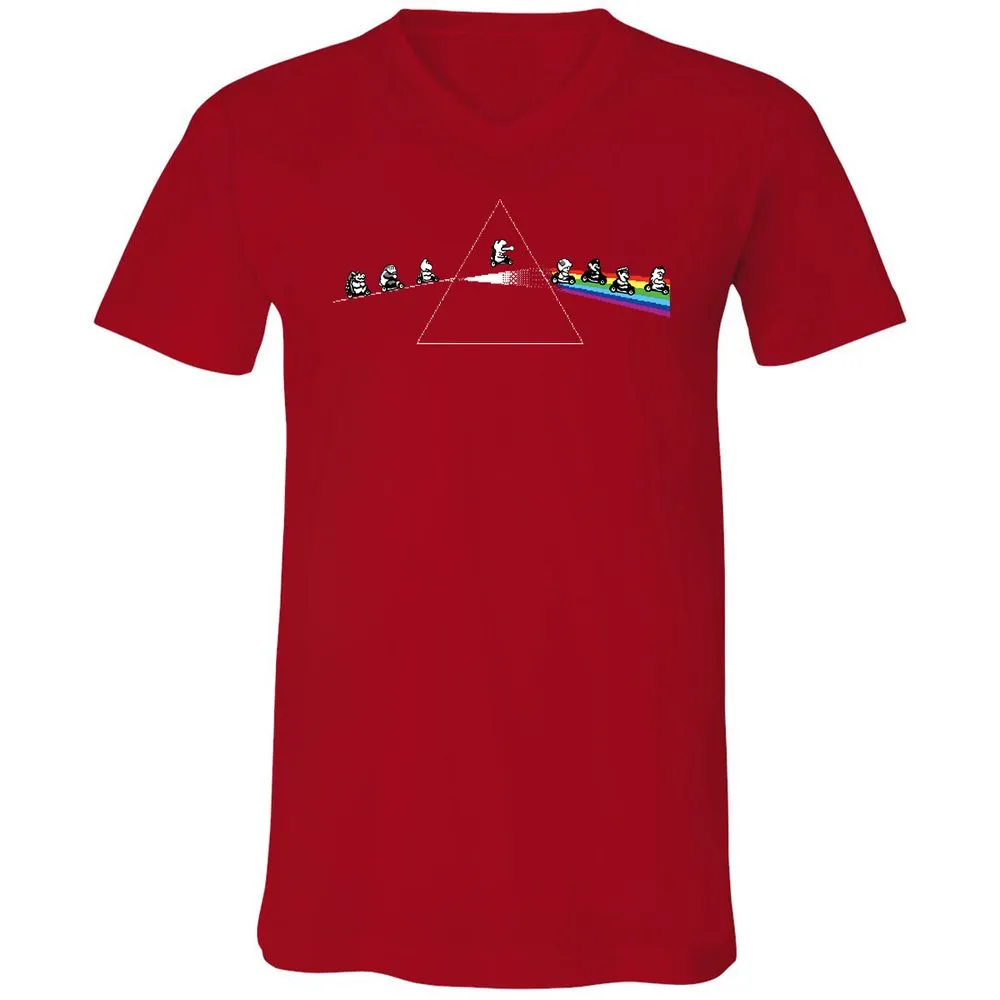 Unisex V-Neck T-Shirt - 6E3X2CED - Red - 3