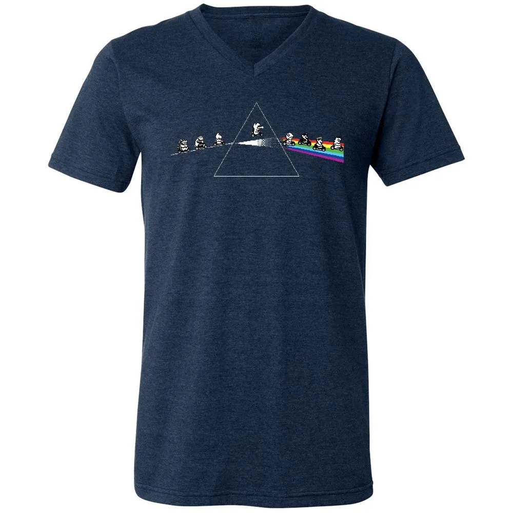 Unisex V-Neck T-Shirt - 6E3X2CED - Heather Navy - 15