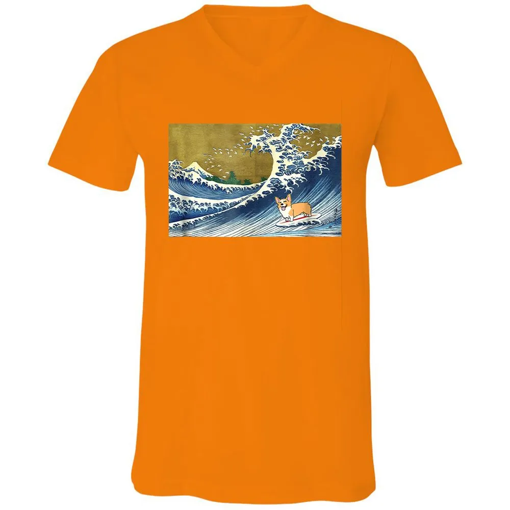 Unisex V-Neck T-Shirt - 6ENFTGNP - Orange - 11