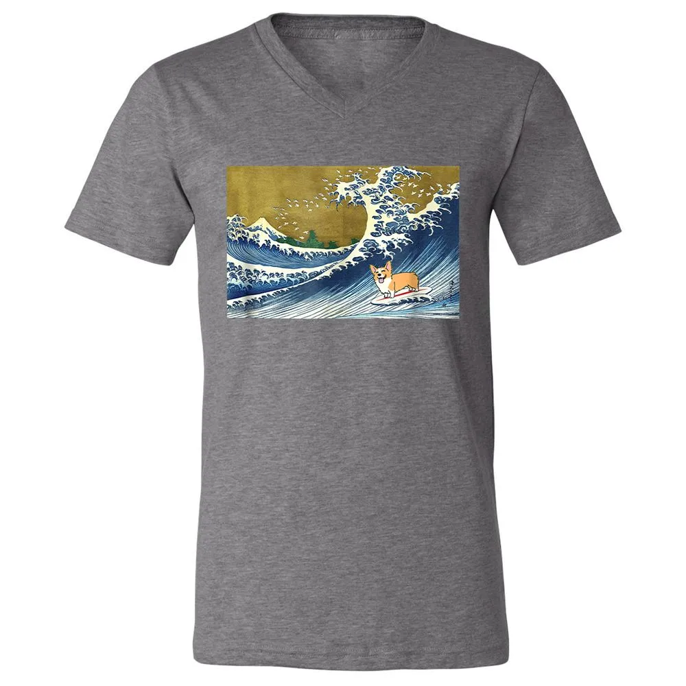 Unisex V-Neck T-Shirt - 6ENFTGNP - Deep Heather - 13