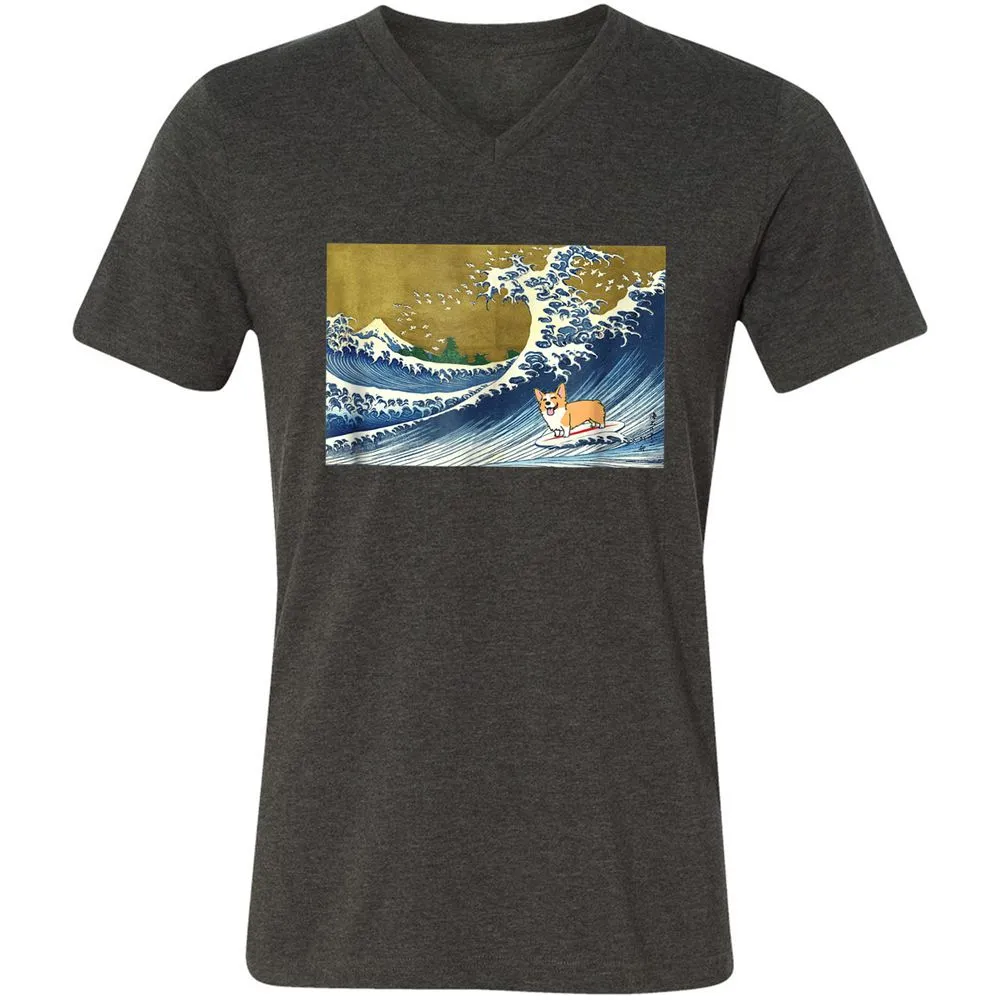 Unisex V-Neck T-Shirt - 6ENFTGNP - Dark Grey Heather - 8