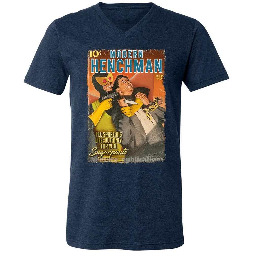 Unisex V-Neck T-Shirt - 4W1MSJ9J - Heather Navy - 15