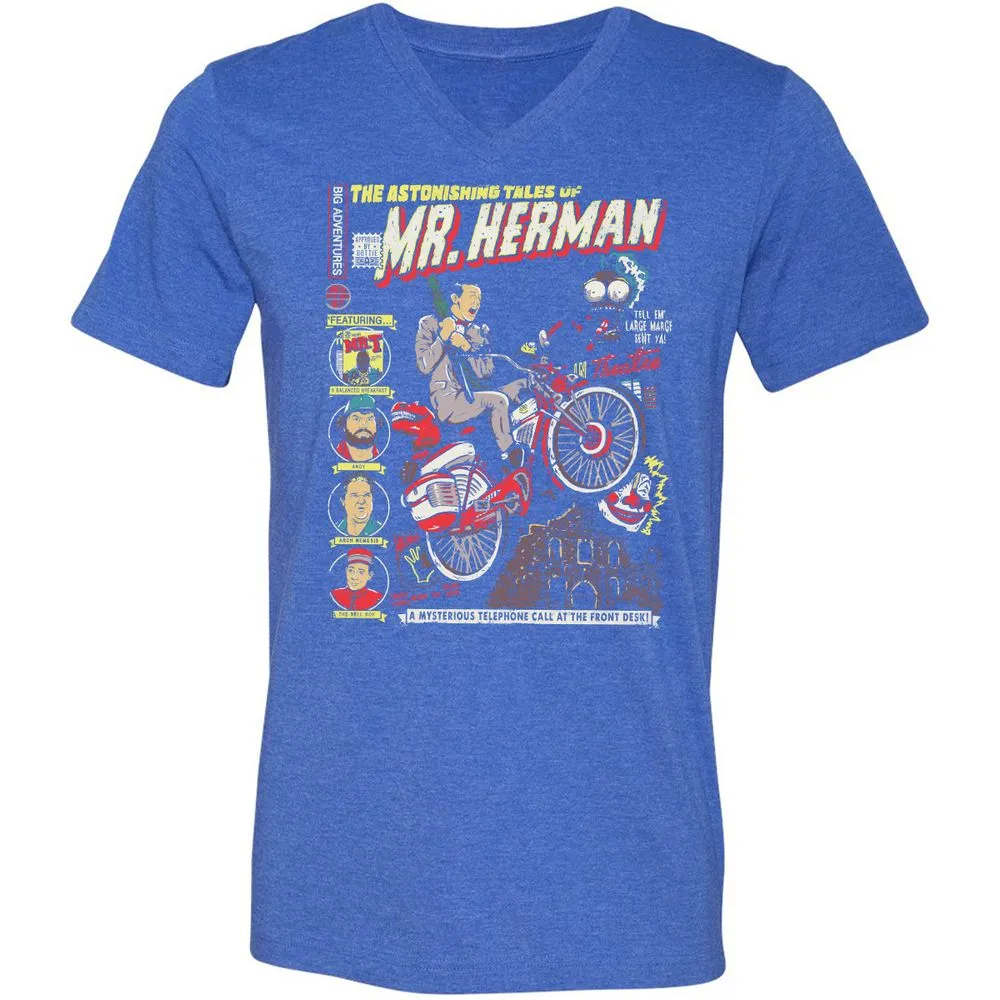 Unisex V-Neck T-Shirt - Z58PVYE9 - Heather True Royal - 14