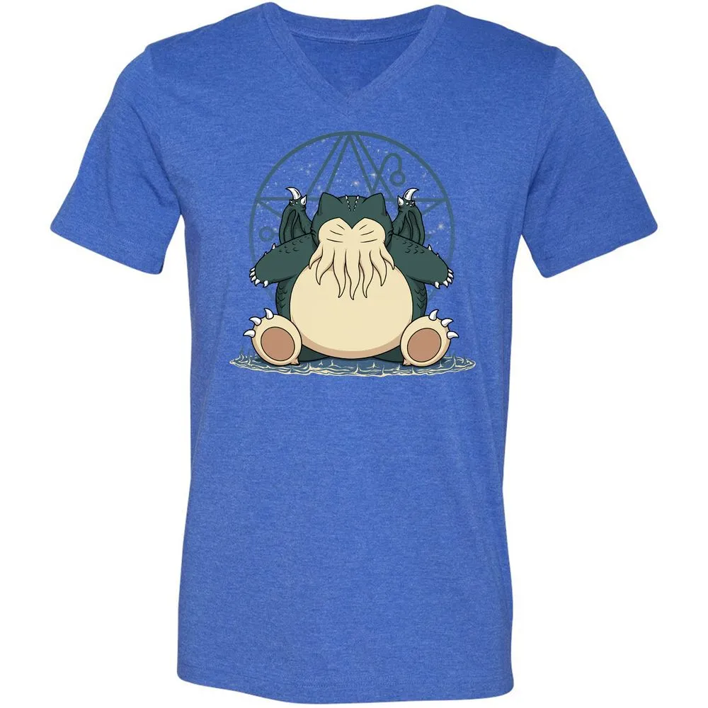 Unisex V-Neck T-Shirt - JVD1WJFV - Heather True Royal - 14