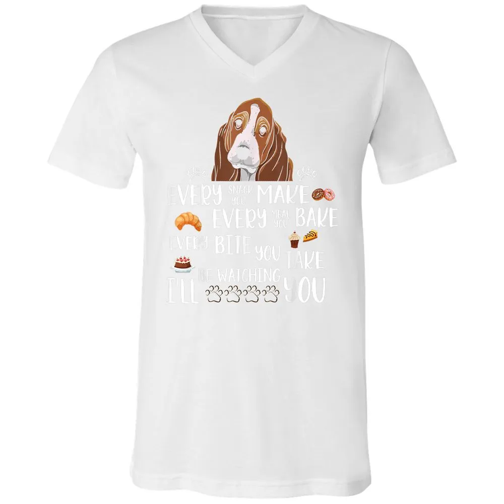Unisex V-Neck T-Shirt - D66MJU5H - White - 5