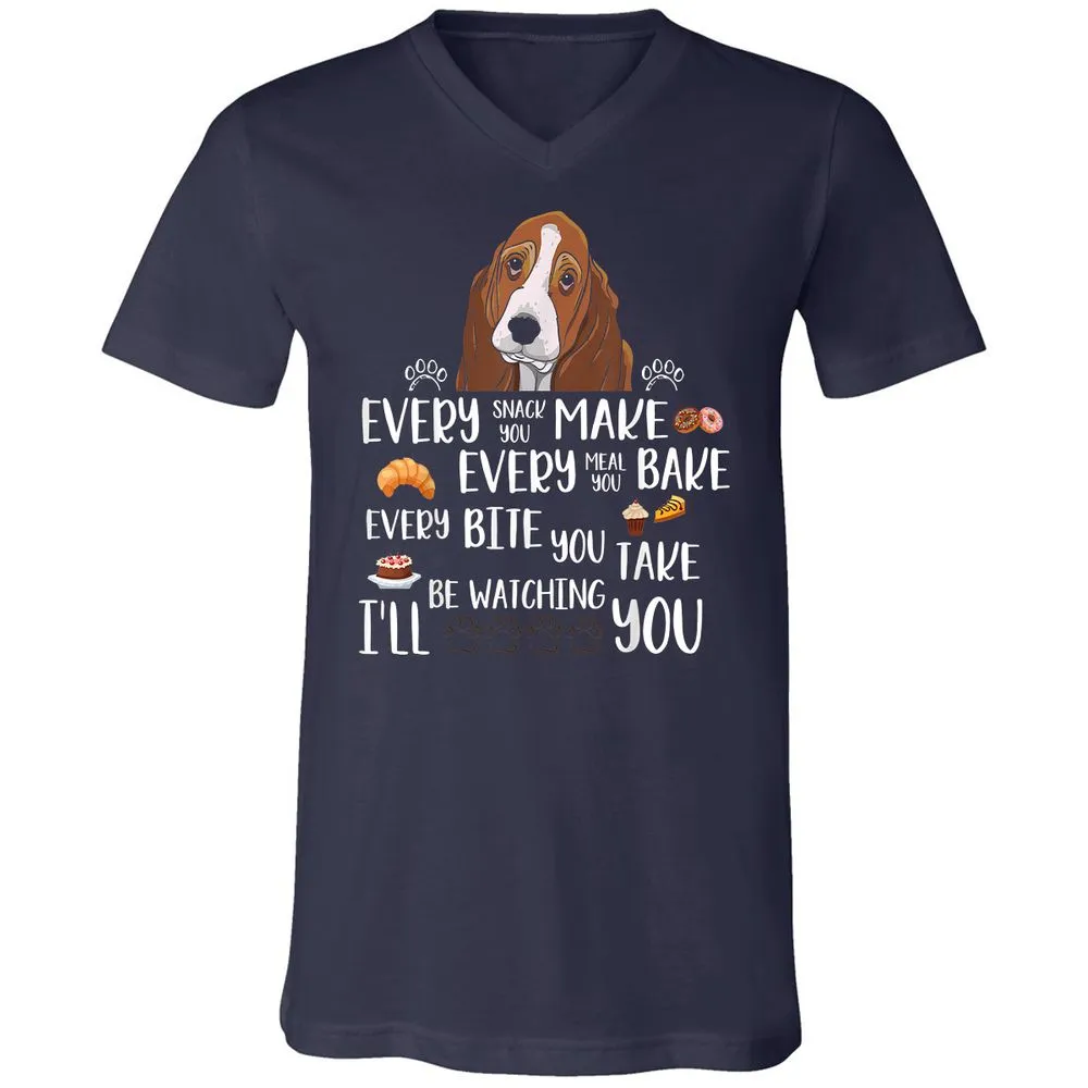Unisex V-Neck T-Shirt - D66MJU5H - Navy - 2