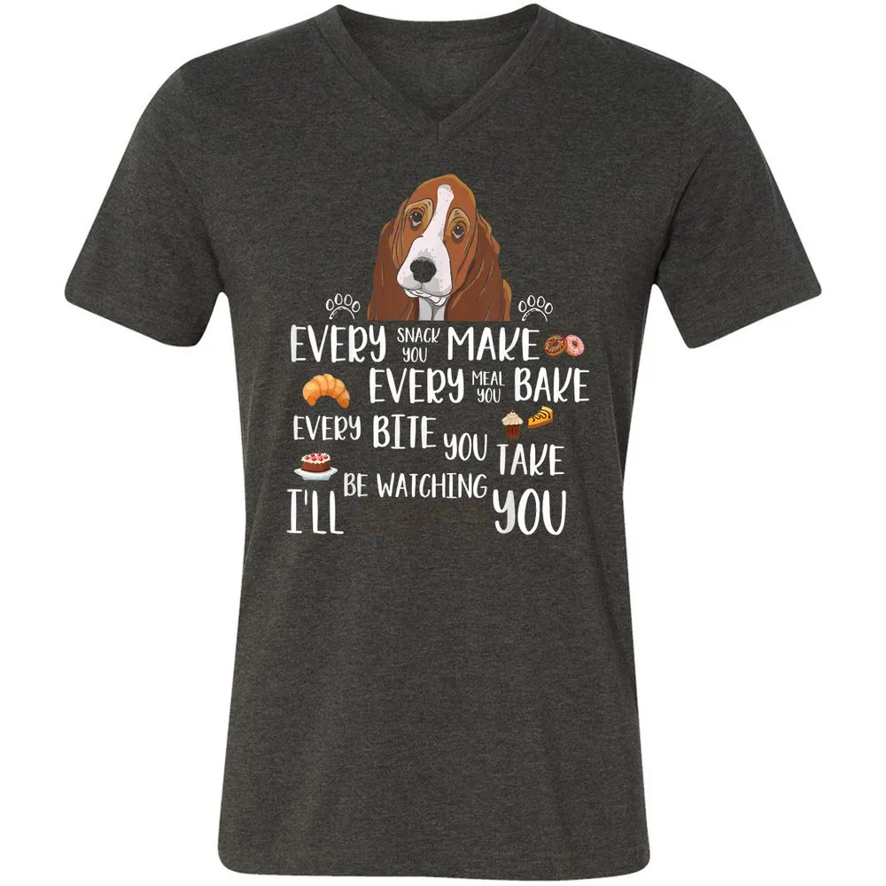 Unisex V-Neck T-Shirt - D66MJU5H - Dark Grey Heather - 8