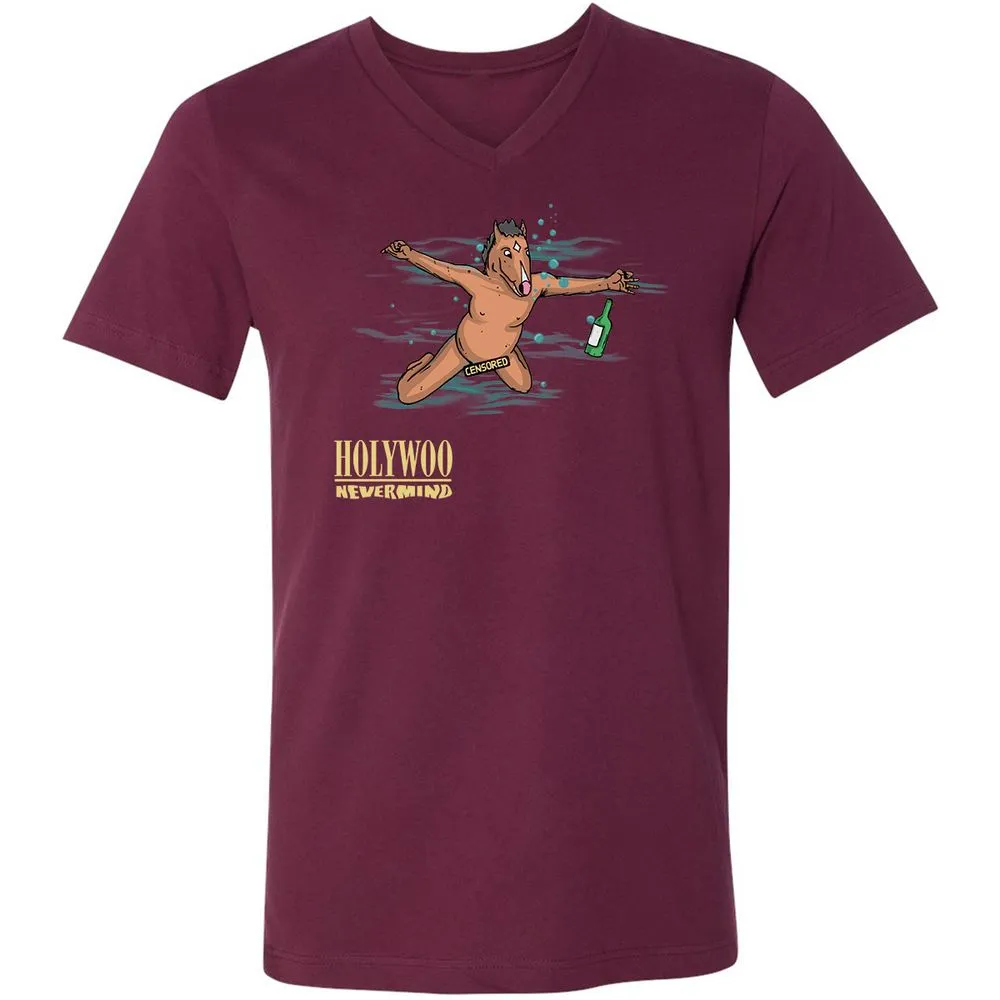 Unisex V-Neck T-Shirt - 3GDG4NA3 - Maroon - 6