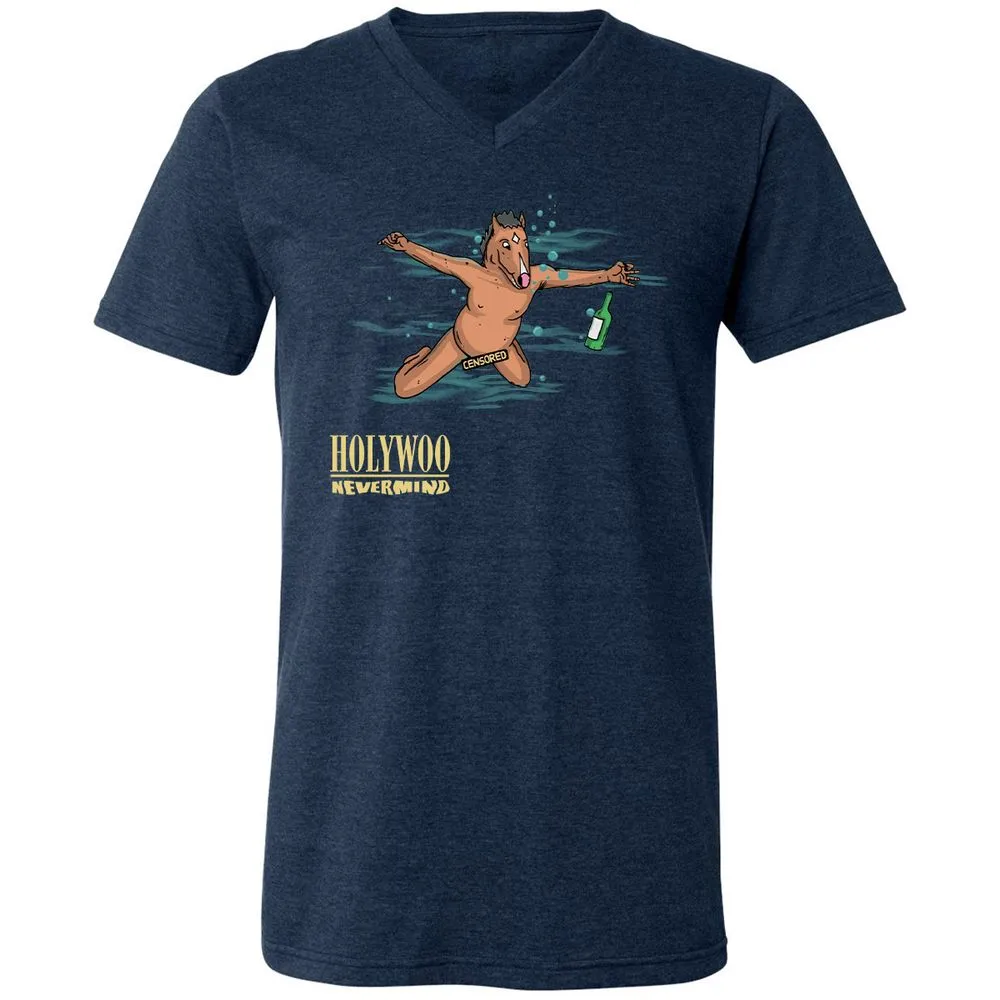 Unisex V-Neck T-Shirt - 3GDG4NA3 - Heather Navy - 15