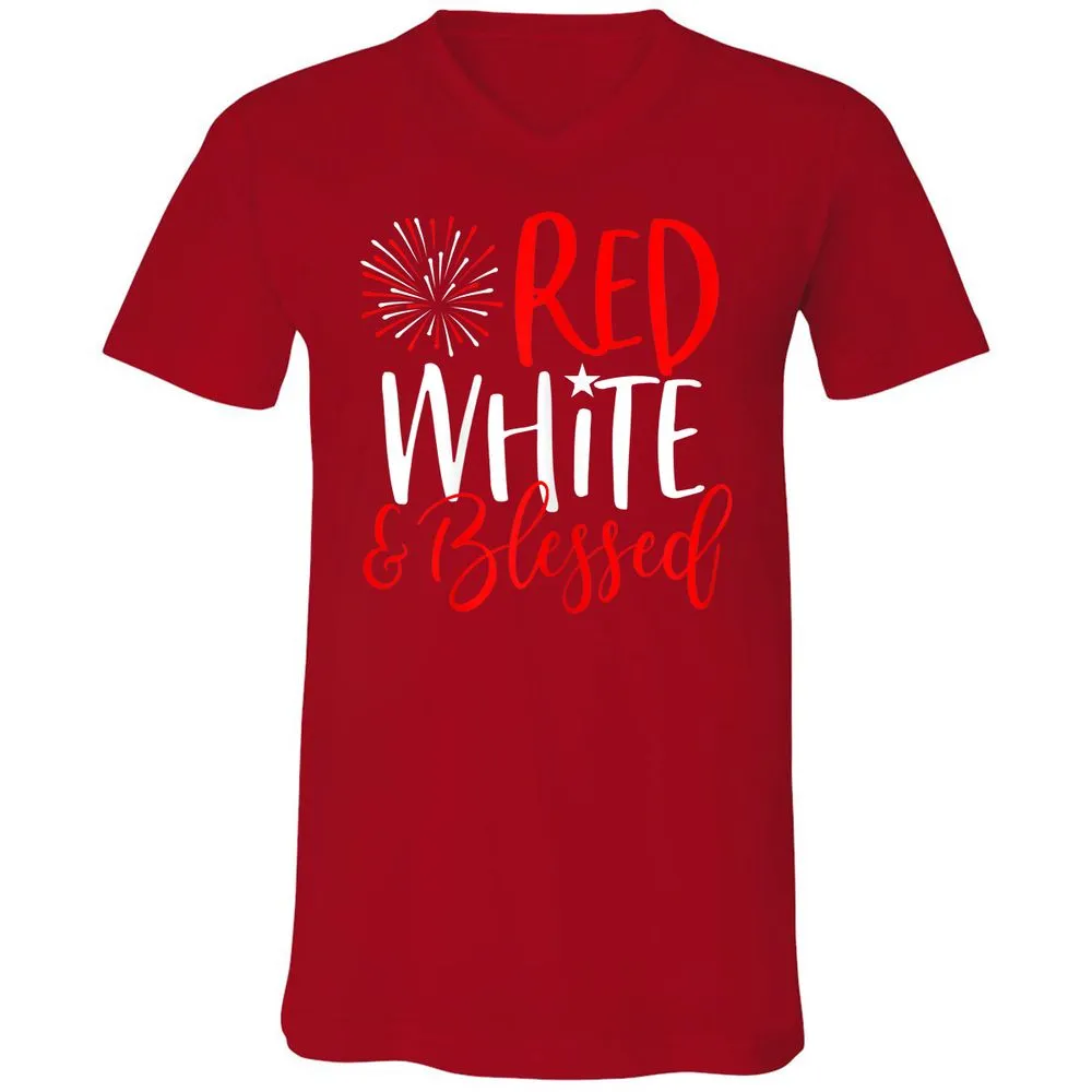 Unisex V-Neck T-Shirt - 5SPZF4MN - Red - 3
