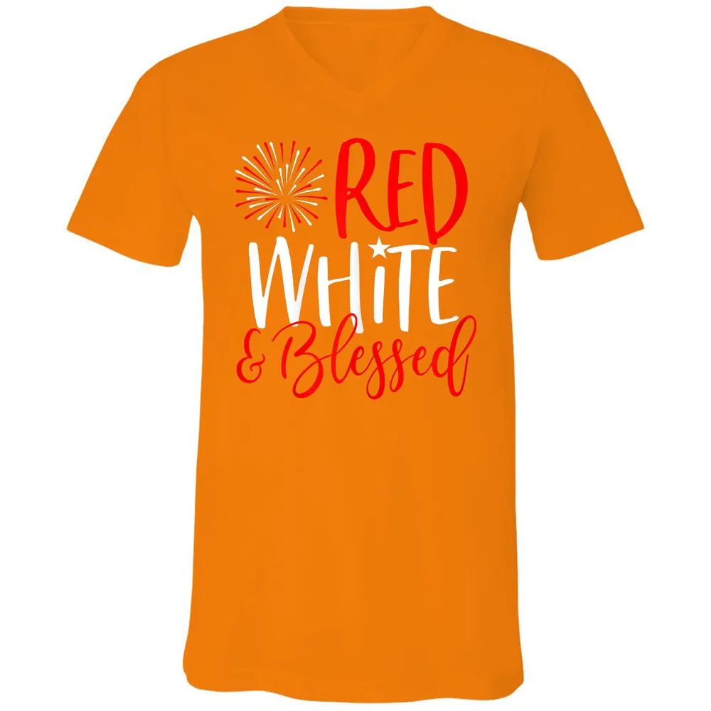 Unisex V-Neck T-Shirt - 5SPZF4MN - Orange - 11