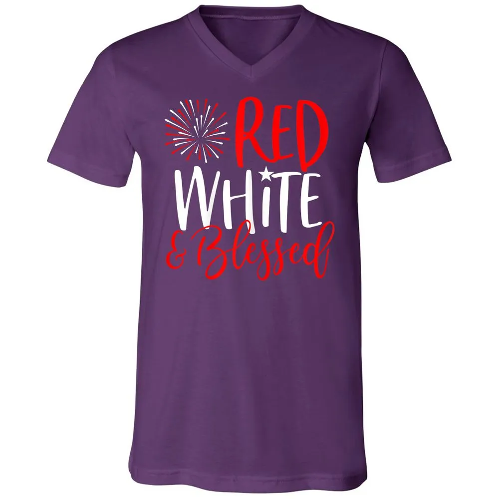 Unisex V-Neck T-Shirt - 5SPZF4MN - Team Purple - 9