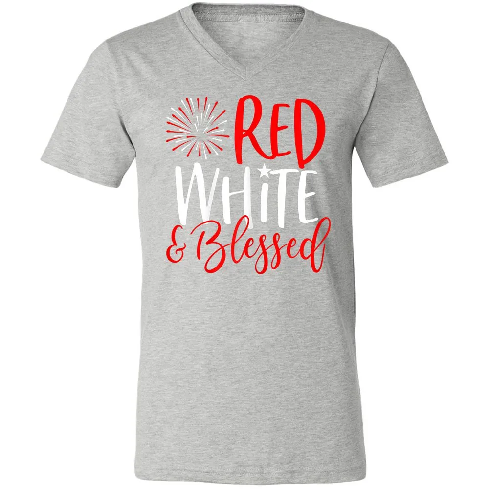 Unisex V-Neck T-Shirt - 5SPZF4MN - Athletic Heather - 7
