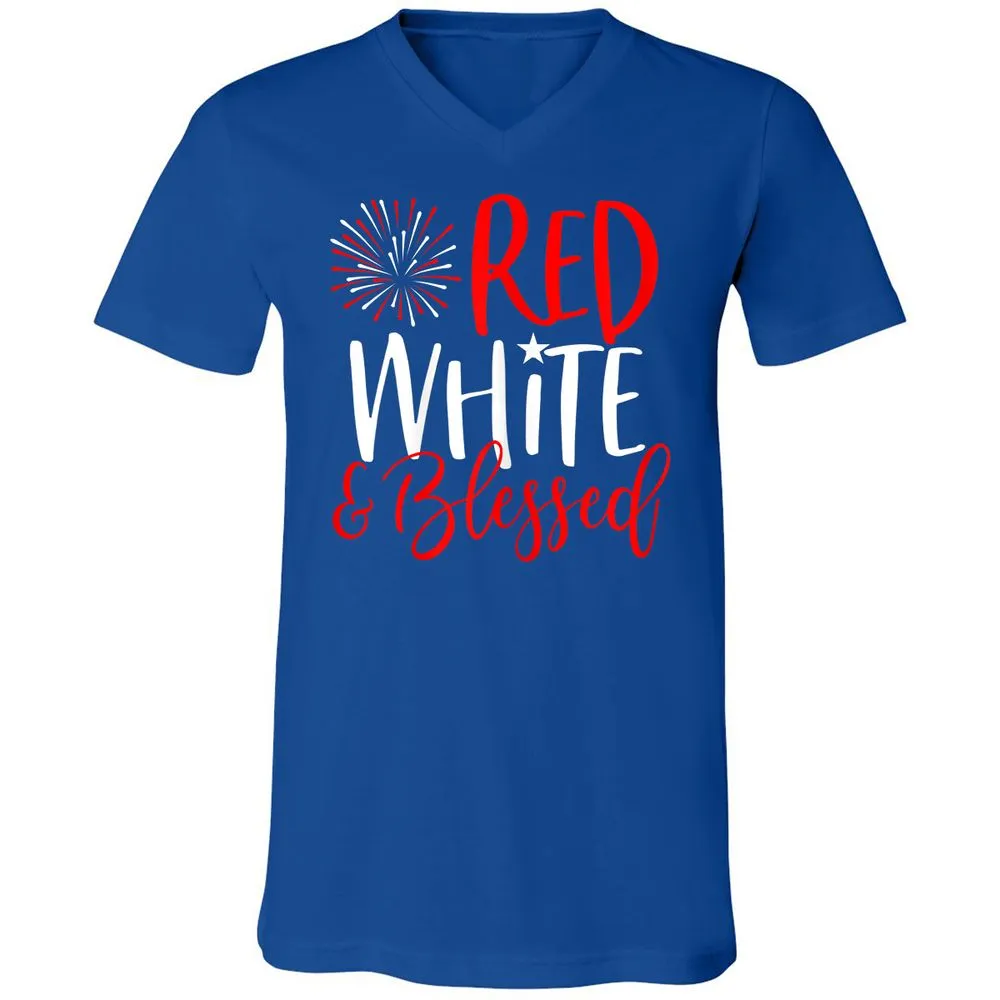 Unisex V-Neck T-Shirt - 5SPZF4MN - True Royal - 4
