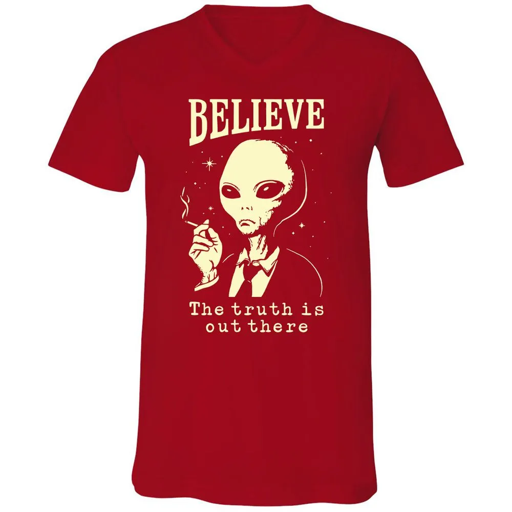 Unisex V-Neck T-Shirt - SNB6TE8J - Red - 3