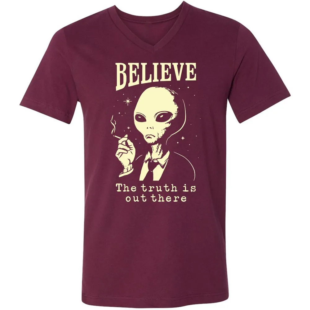 Unisex V-Neck T-Shirt - SNB6TE8J - Maroon - 6
