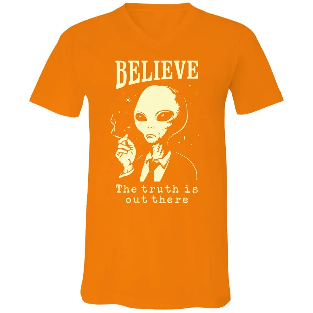 Unisex V-Neck T-Shirt - SNB6TE8J - Orange - 11