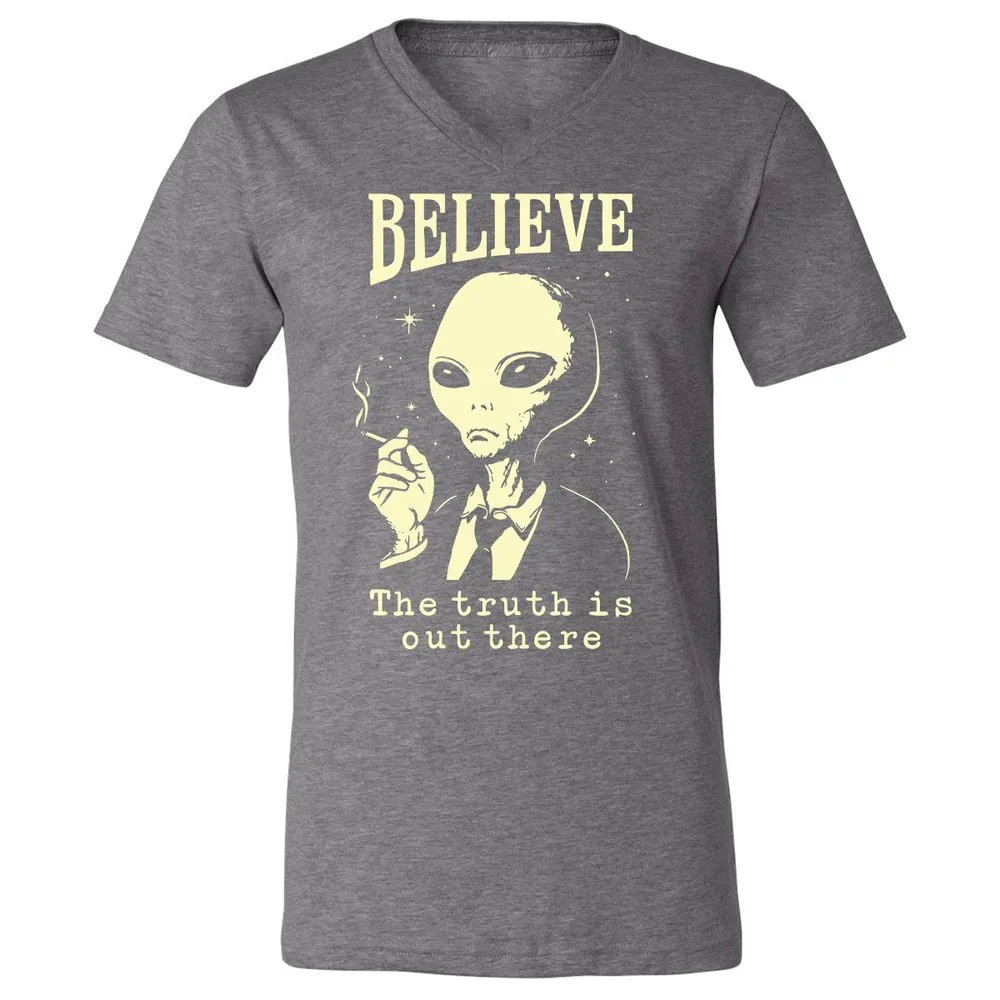 Unisex V-Neck T-Shirt - SNB6TE8J - Deep Heather - 13