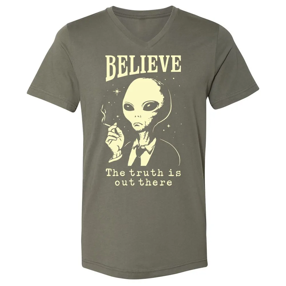 Unisex V-Neck T-Shirt - SNB6TE8J - Military Green - 10