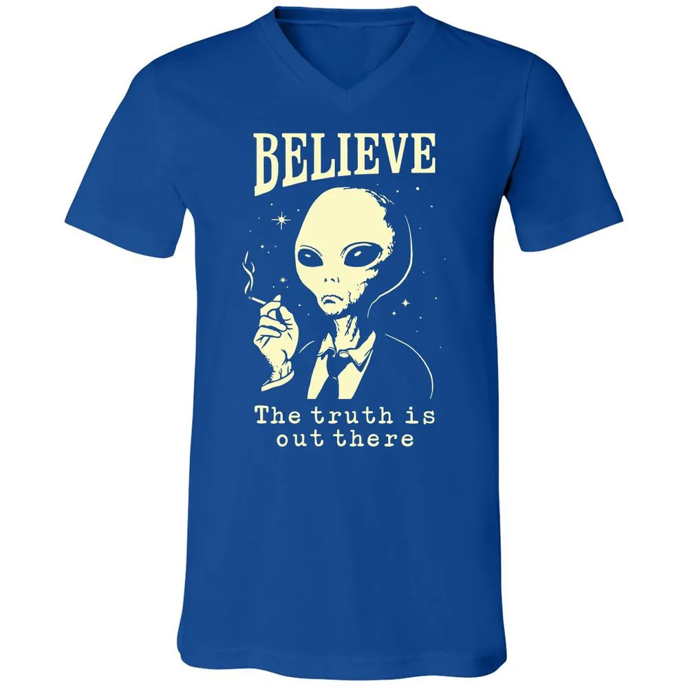 Unisex V-Neck T-Shirt - SNB6TE8J - True Royal - 4