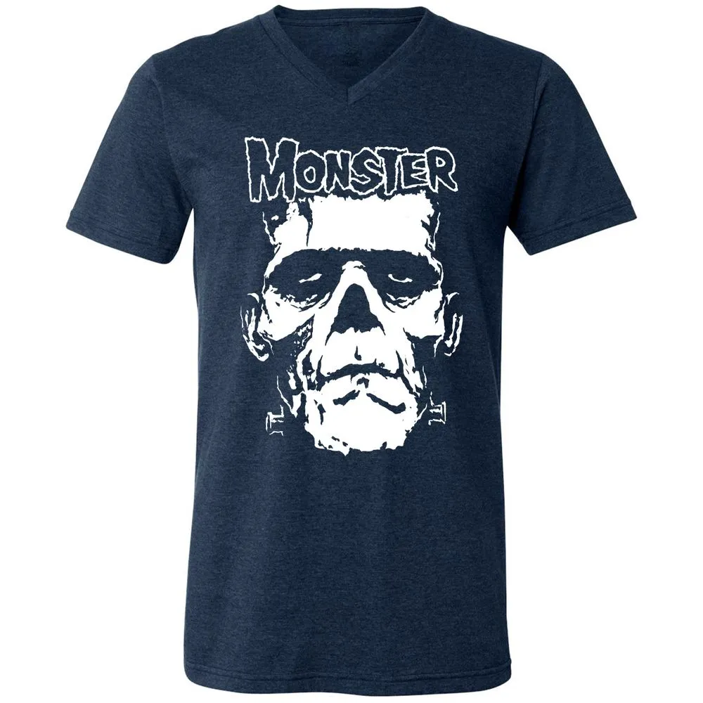 Unisex V-Neck T-Shirt - H416EA7Z - Heather Navy - 15