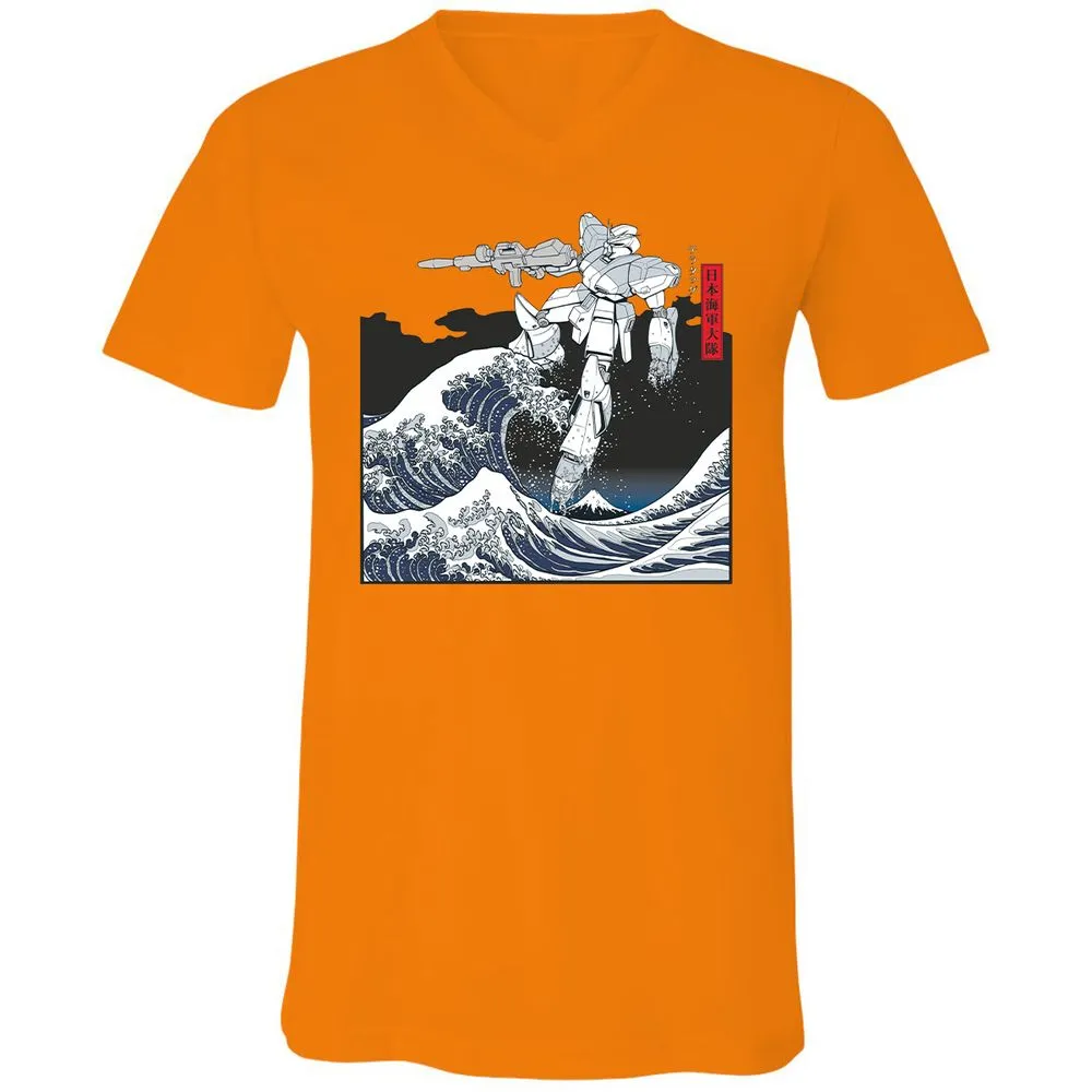 Unisex V-Neck T-Shirt - QGP94BTU - Orange - 11