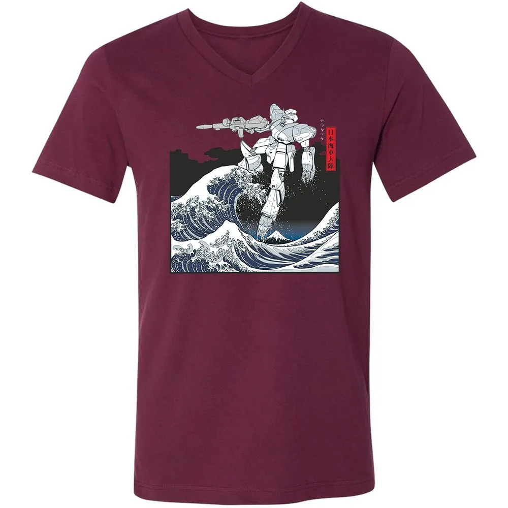 Unisex V-Neck T-Shirt - QGP94BTU - Maroon - 6
