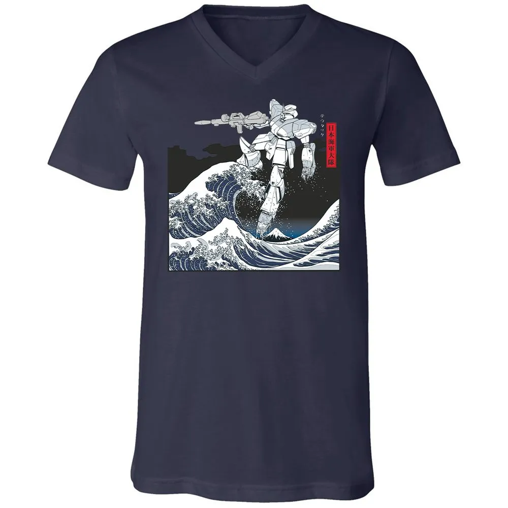 Unisex V-Neck T-Shirt - QGP94BTU - Navy - 2