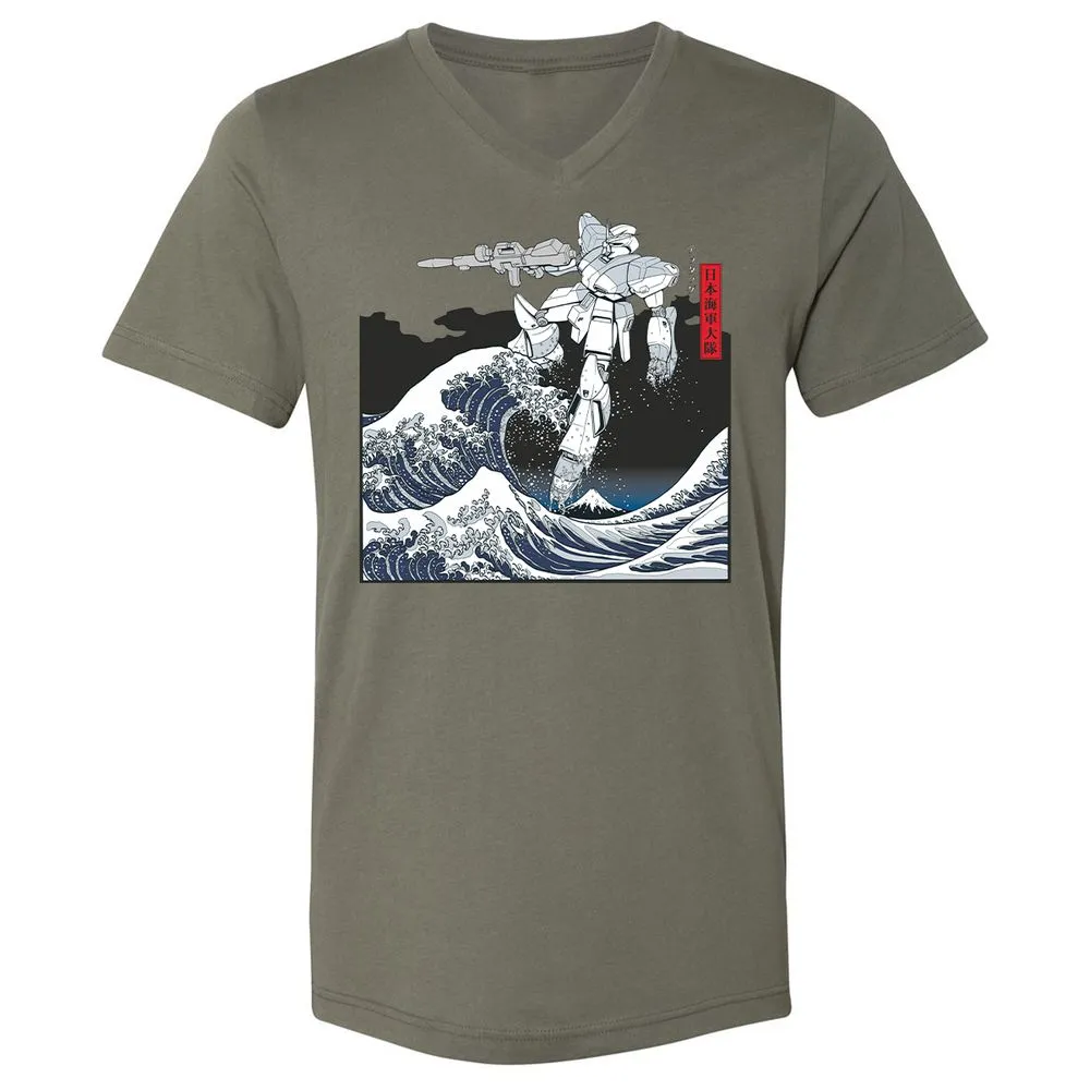 Unisex V-Neck T-Shirt - QGP94BTU - Military Green - 10