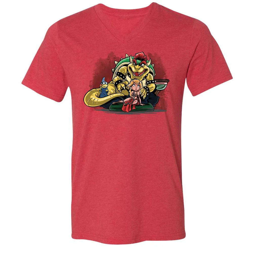 Unisex V-Neck T-Shirt - PANUNVZT - Heather Red - 16