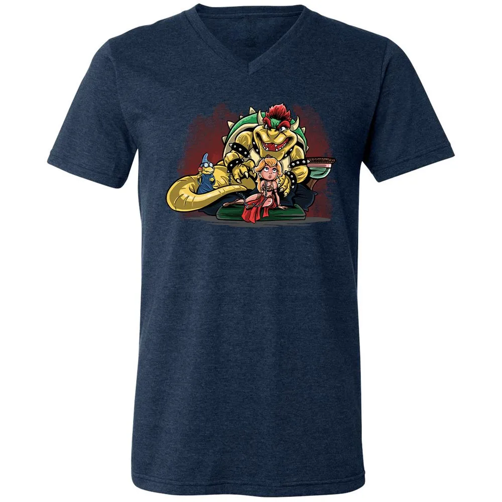 Unisex V-Neck T-Shirt - PANUNVZT - Heather Navy - 15