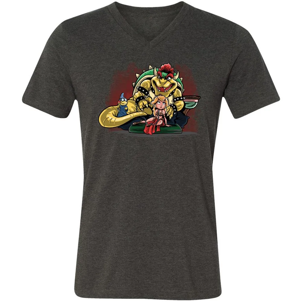 Unisex V-Neck T-Shirt - PANUNVZT - Dark Grey Heather - 8