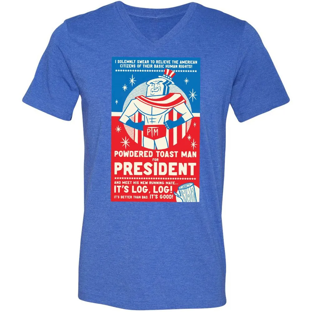 Unisex V-Neck T-Shirt - 22QSRA2A - Heather True Royal - 14