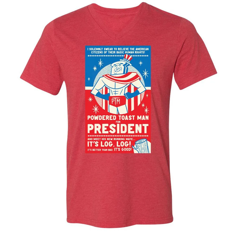 Unisex V-Neck T-Shirt - 22QSRA2A - Heather Red - 16